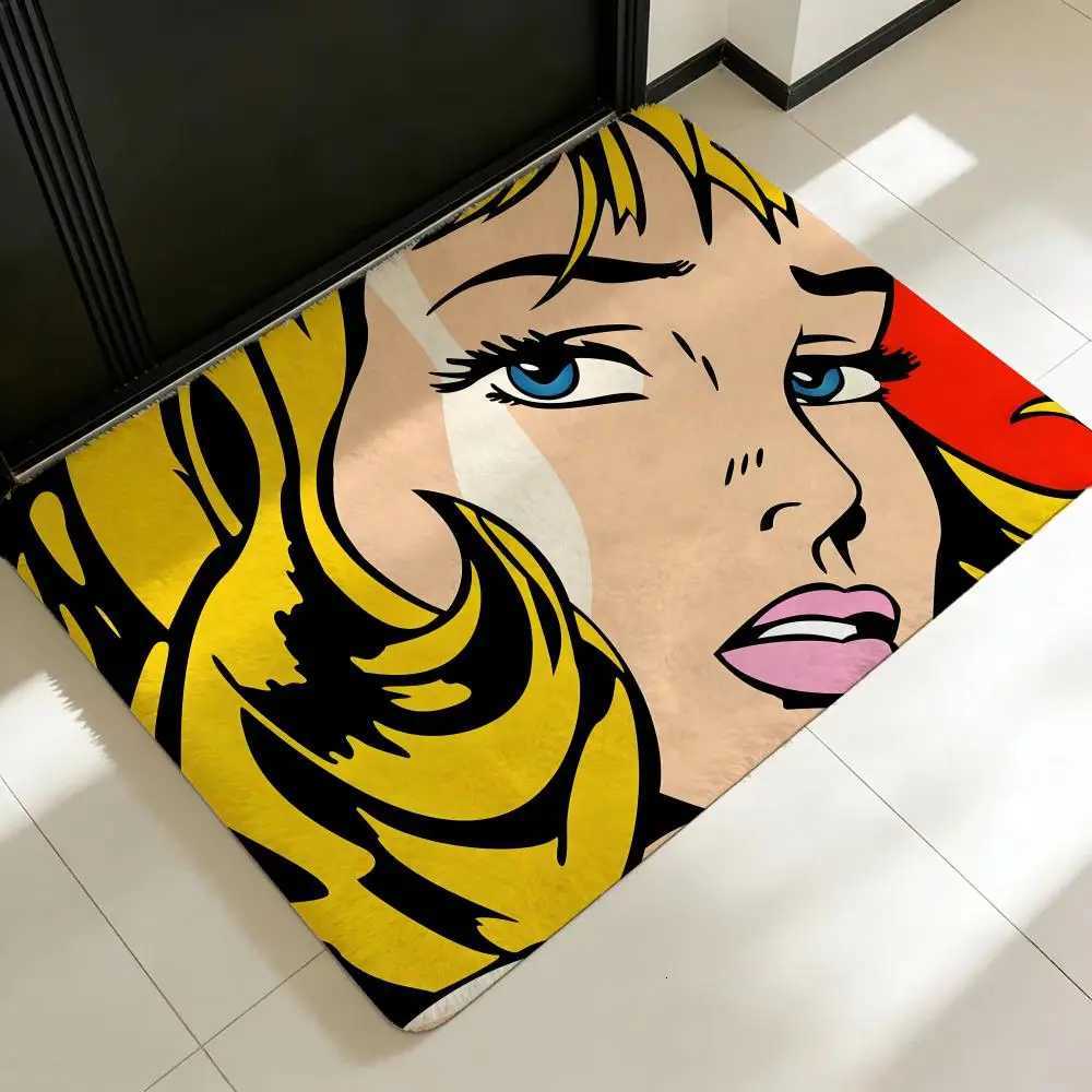Trendy AAndy Warholing Floor Mat Non-Slip Thickened Soft Flannel Door Mat Living Room Home Decor S260207