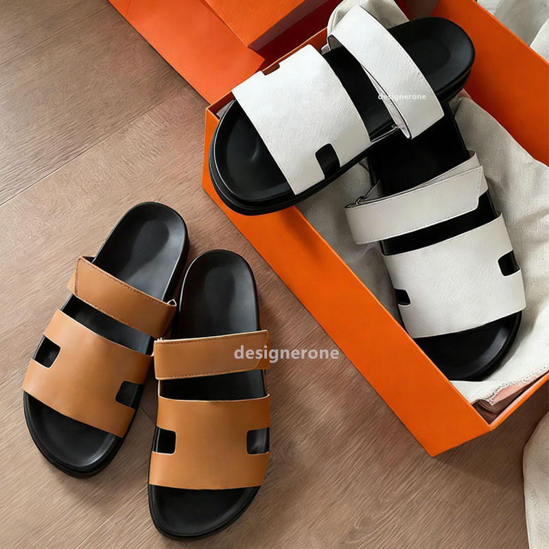 Chypre Sandals Designer slippers Leather Women Man Slides Oran Sandal Summer Flat Shoes Fashion Beach Slippers Letter Outdoor Indoor With Dust Bag 35-44
