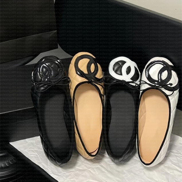 Paris Designer Ballet Flats Shoes Women Brands Quilted Genuine Leather Slip On Ballerina Round Toe Ladies Luxury Brands Shoes De Mujer Chan Ch Shoe Torys shoe 35-42 01