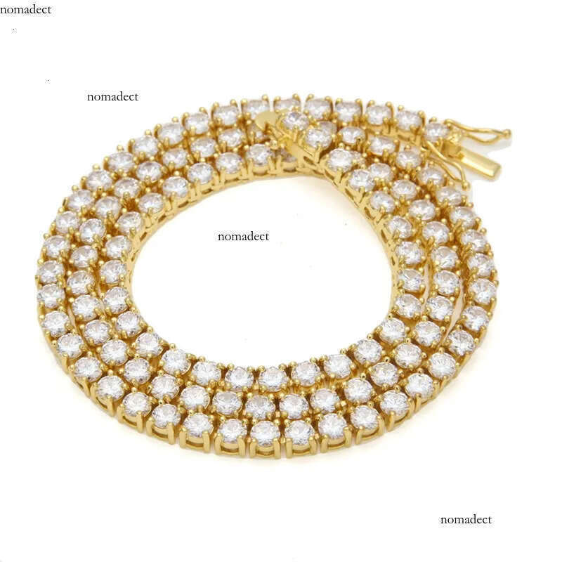 Hip Hop Tennis Chain Necklace Jewelry High Quality Mens Gold Sier Iced Out Chains Necklaces 7d