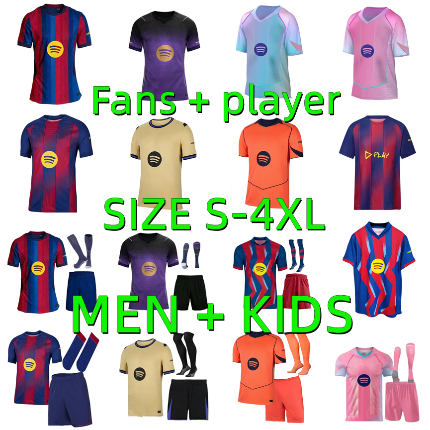 25 26 27 barcelona PEDRI GAVI soccer jerseyS 2026 2027 LEWANDOWSKI FERRAN camiseta de futbol LAMINE YAMAL ANSU FATI RAPHINHA football shirt men kids Player version
