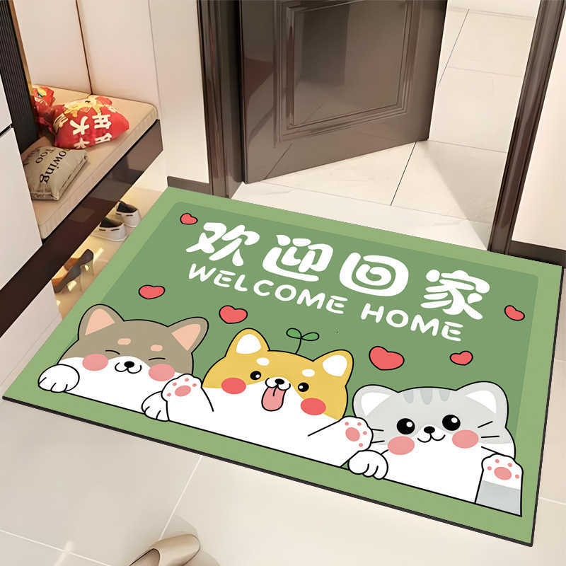 Entrance Door Welcome Home Mat Household Entrance Bathroom Door Mat Non-Slip Water Absorbent Wear-Resistant Entrance Mat S260207
