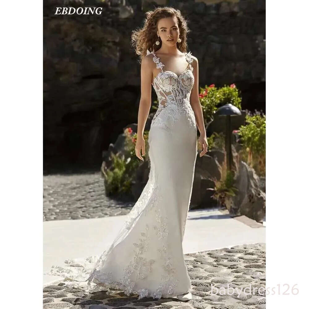 Newest Sleeveless Mermaid Wedding Dress Sweetheart Spaghetti Strap With Custom RES Novias Dresses