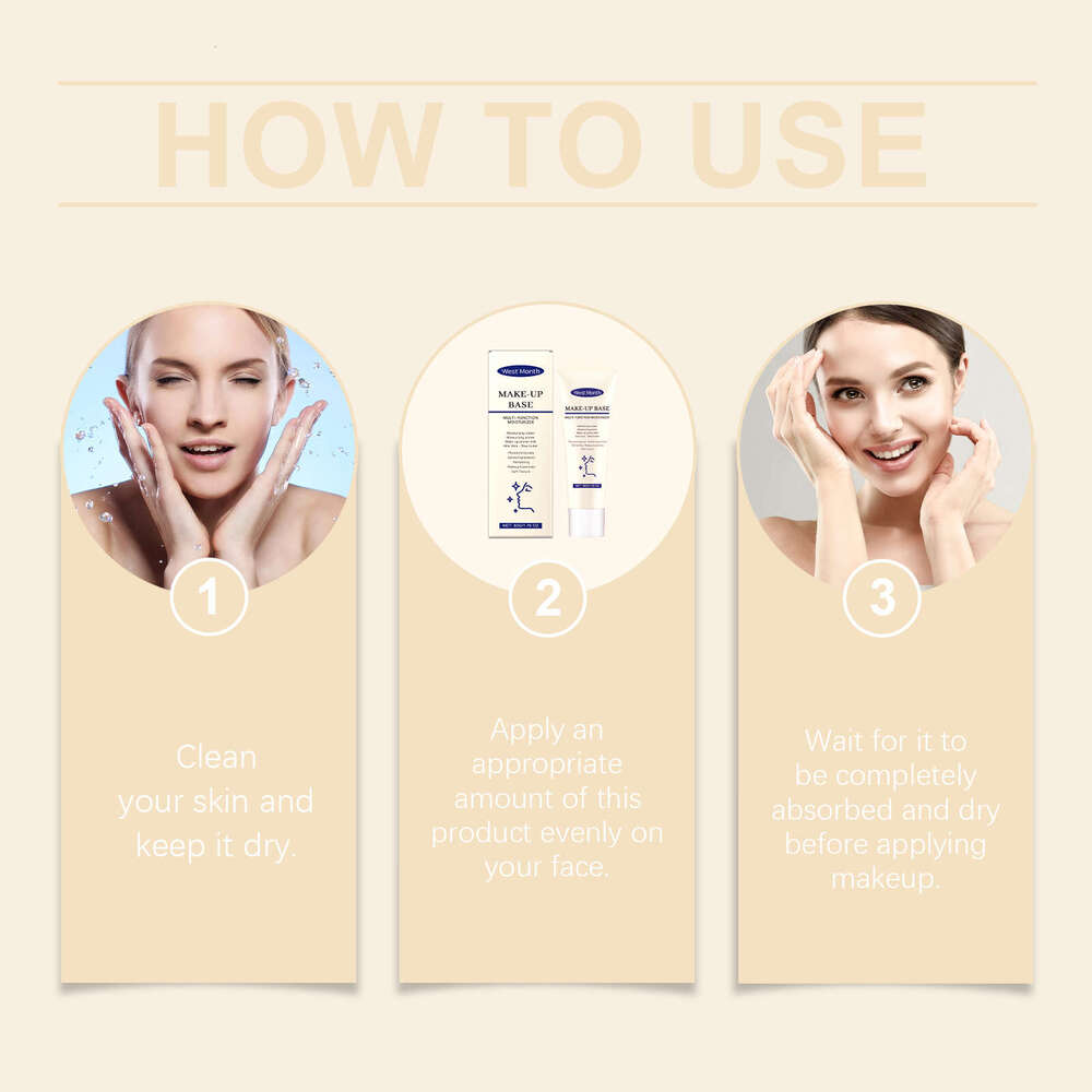 West Month Moisturizing Primer Hydrating Oil Control Matte Finish Clear Makeup Feel Non-White Lotion