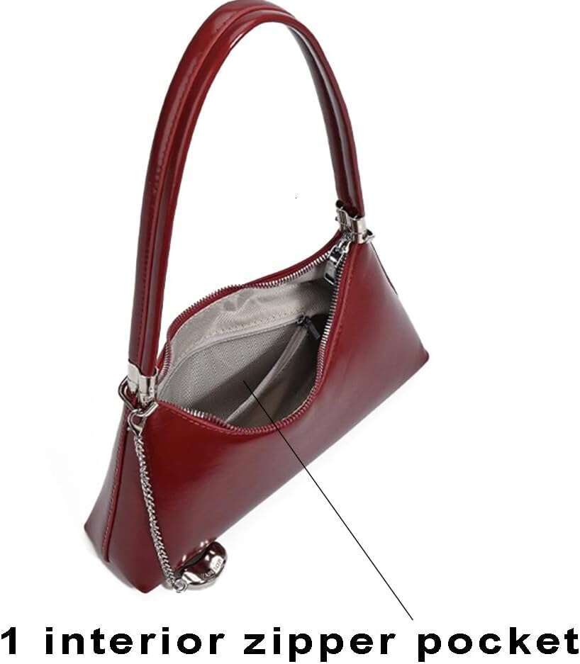 Shoulder For Women Faux Leather Hobo Satchel Handbags With Chain Charm Removable Strap Trendy Crossbody Purse Bag