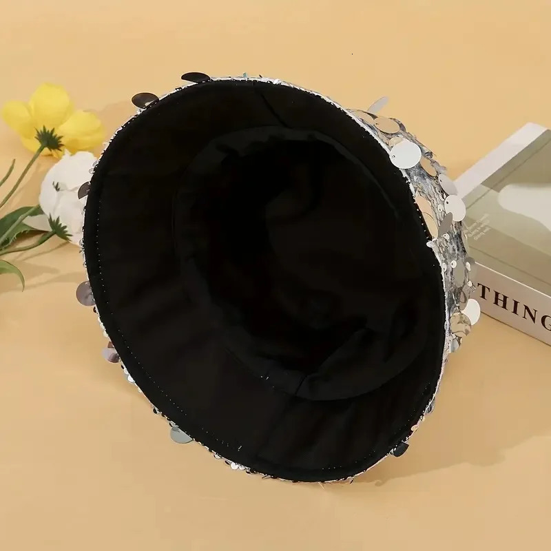 Glittering Silvery Sequin Bucket Hat Lightweight Fisherman Cap for Trendsetters - Perfect Festival Rave Accessory 260208