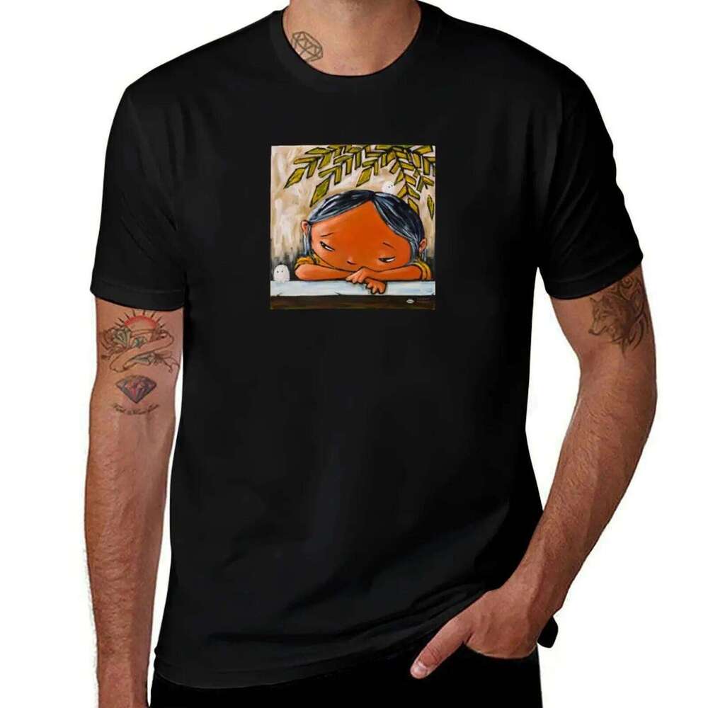 Introspective Girl T-Shirt graphic anime t shirts for man cotton soft T-shirt X260209