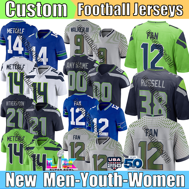 New Seattles SeahawksS Jersey SeahawksJersey #11 Smith-Njigba #21 Witherspoon #54 Wagner Jerseys #99 Williams #14 Metcalf #10 Kupp #9 Walker III Football Jerseys