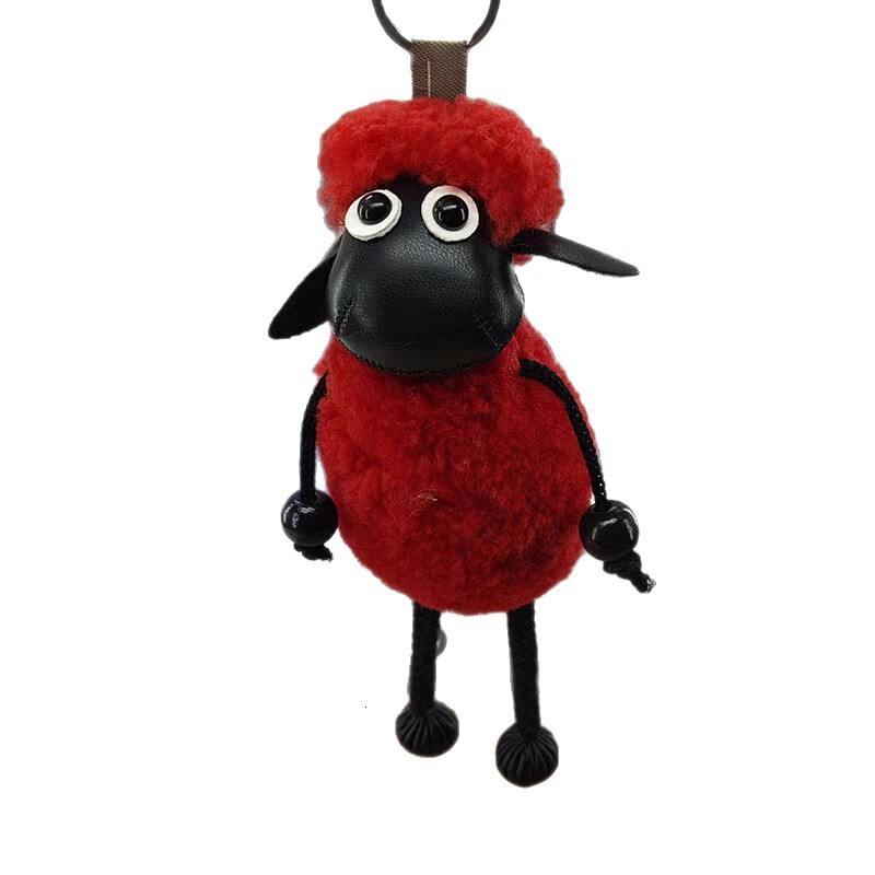 Bag Charm Key Chain The Sheep Fur Pendant Large Sheep Doll Claw Machine Bag Keychain Couple Accessories Small Gift
