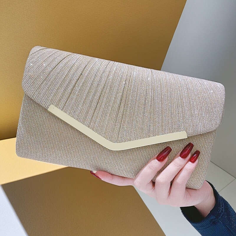 New Shiny Wrinkled Large Capacity For Women Princess Crossbody Evening Dress Bag KTV Handbag Small