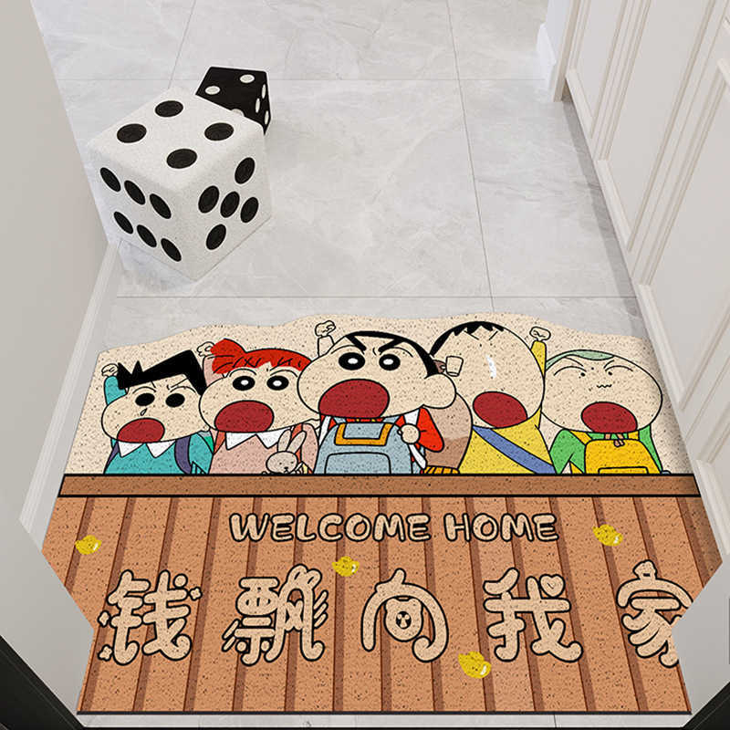 Home Entrance Door Small New Cartoon Silk Loop Doormat Cuttable Entryway Entrance Scratch-Resistant Foot Mat Outdoor Dirt-Resistant Dust Removal S2602