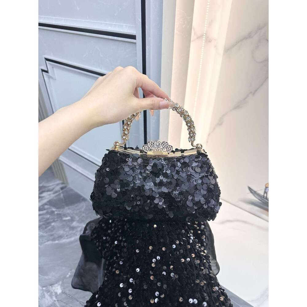Hot Selling European And American Wedding High End Light Luxury Sequin Beaded Handbag Foreign Trade Dress Party Handmade Evening Bag