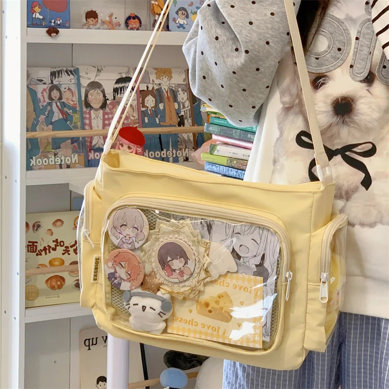 Trendy Transparent Simple Crossbody Bag for Girls Large Capacity School Shoulder Comfortable and Versatile Texture Ita 260208