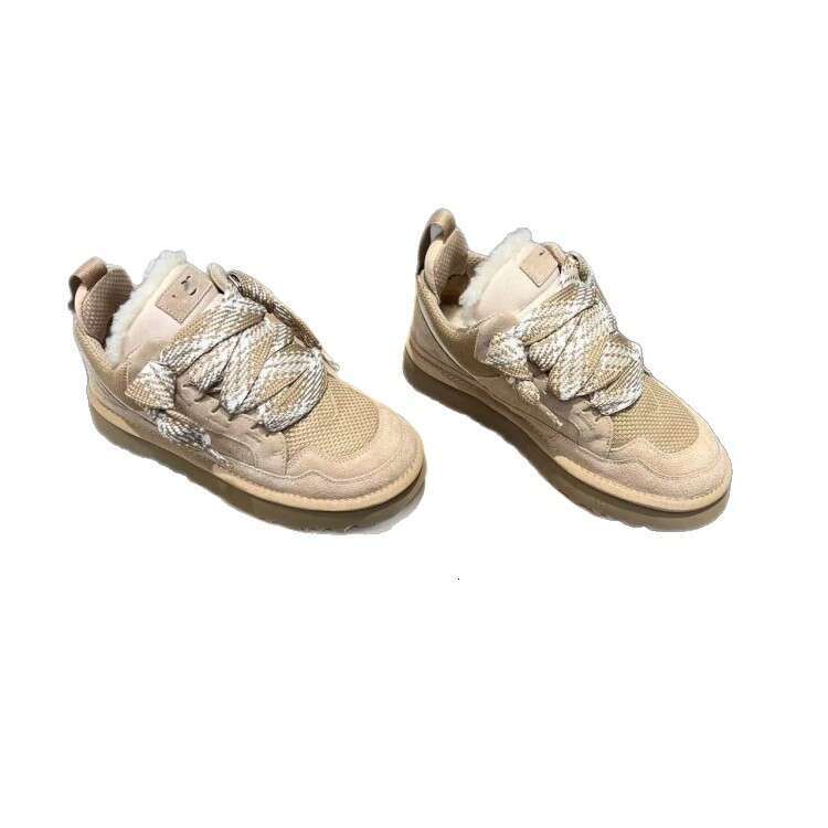 snow warm winter style, slip-on leather Mel low-cut short boots, lace-up genuine leather, thick-soled cotton boots 4345018