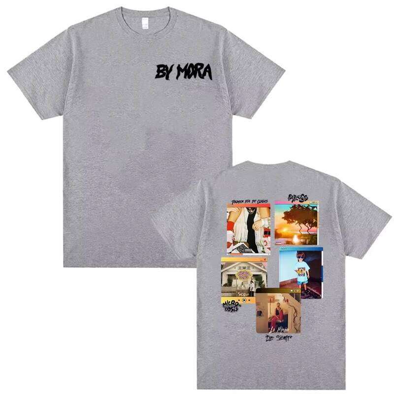 Mora Lo Mismo De Siempre Tour 2025 Album Graphic Men and Women Fashion Hip-hop Summer Print Short Sleeves X260209