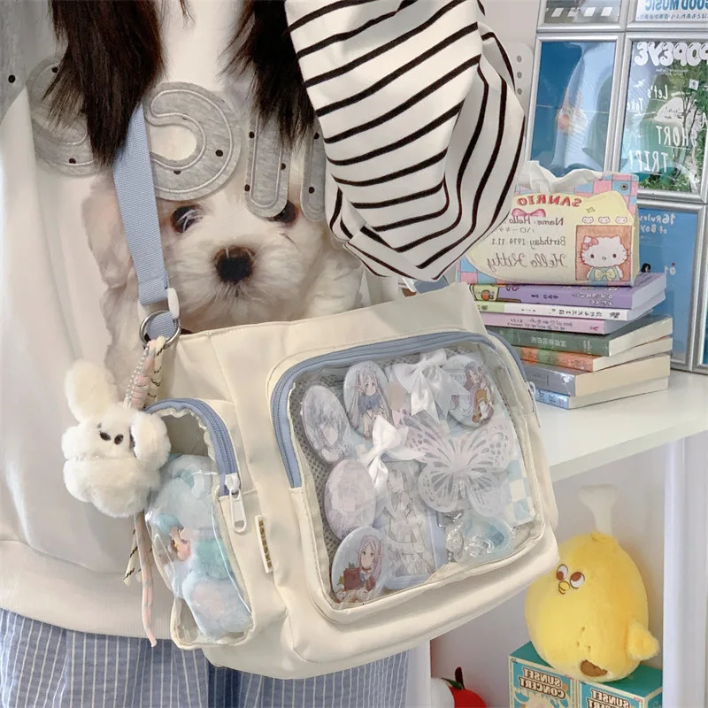 Trendy Transparent Simple Crossbody Bag for Girls Large Capacity School Shoulder Comfortable and Versatile Texture Ita 260208