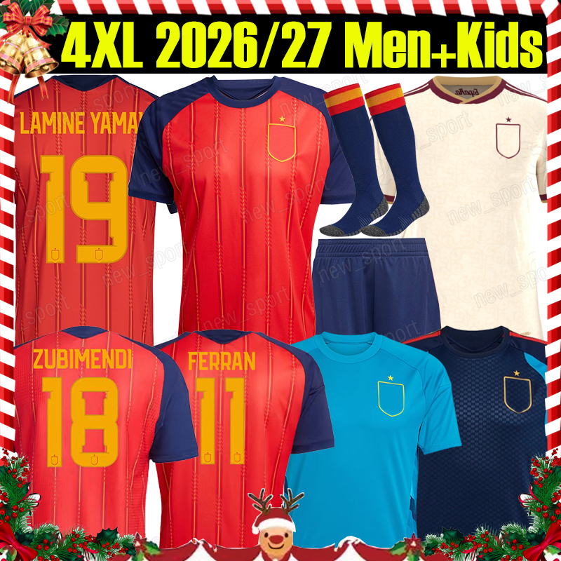 4XL 2026 SPAIN Soccer Jerseys LAMINE YAMAL Espana MERINO World Cup OYARZABAL PEDRI YEREMY ZUBIMENDI LAPORTE 25/26 men kids Kits socks football shirts