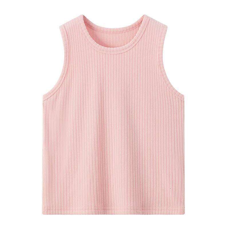 Autumn winter children's solid color boys and girls warm bottom pit vest comfortable round neck underwear home clothes 26Y0209
