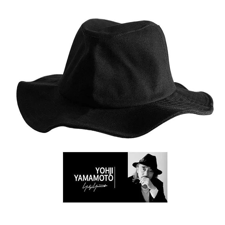 UMI MAO Large Head Circumference Black Fisherman Hat Yamamoto Thin Wide Brim Hat Breathable Sun Protection Wide Brim Bucket Hat 260208