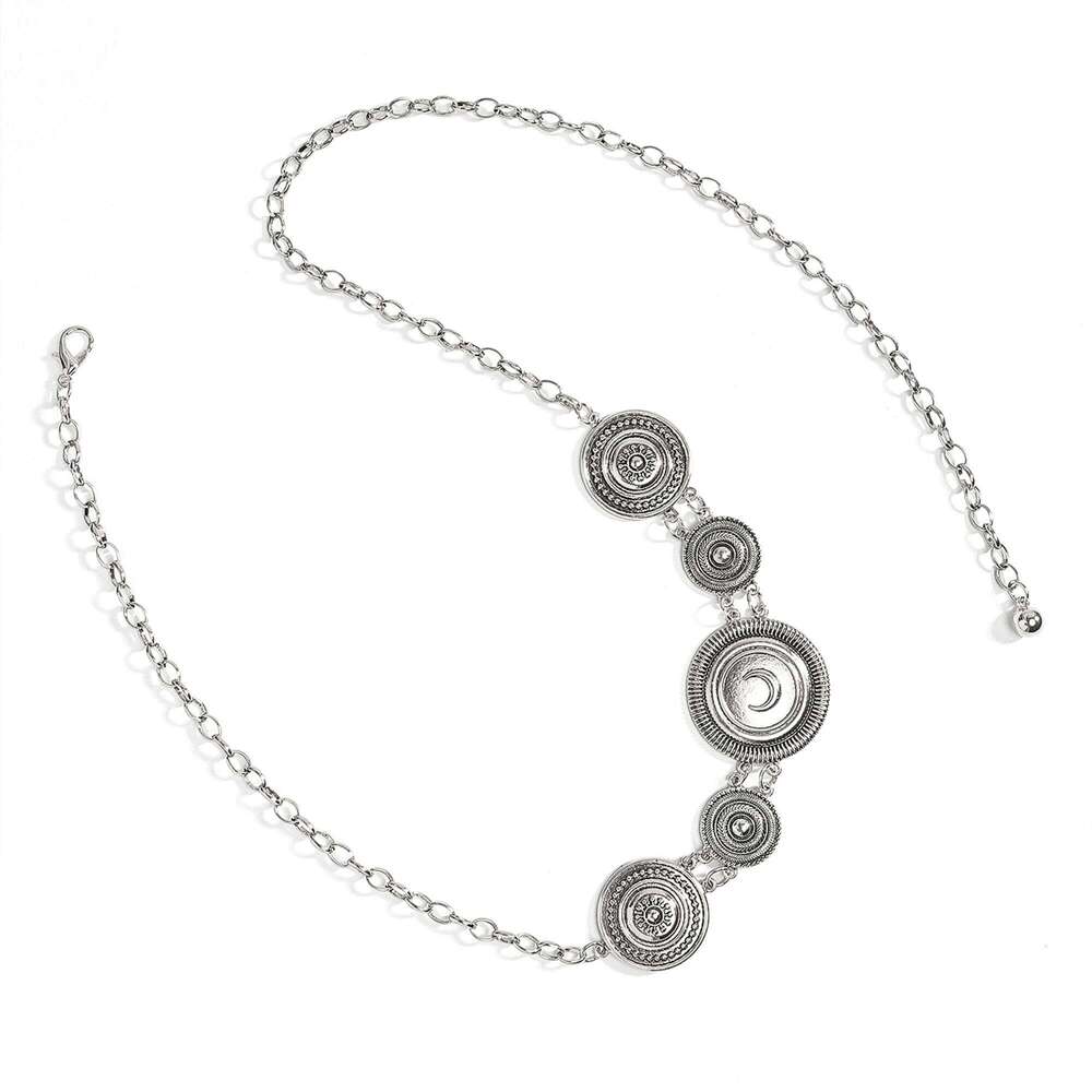 The new retro metal waist belt women 2024 senior sense 100 with a dress chain X260209