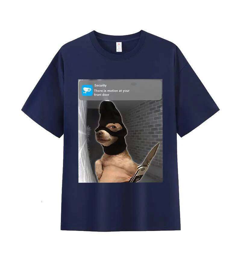 Ring Dog with Motion Funny Meme Graphic T-shirt Men Women Fashion High Quality Cotton T-shirts Retro Oversized Short Sleeve Tees X260209