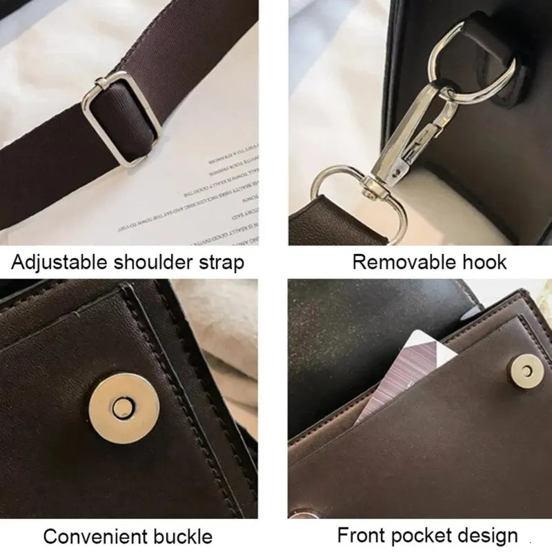 Classic PU Leather Crossbody Bag for Women Travel Handle Handbag Fashion Shoulder Messenger Ladies Small Flap 260208