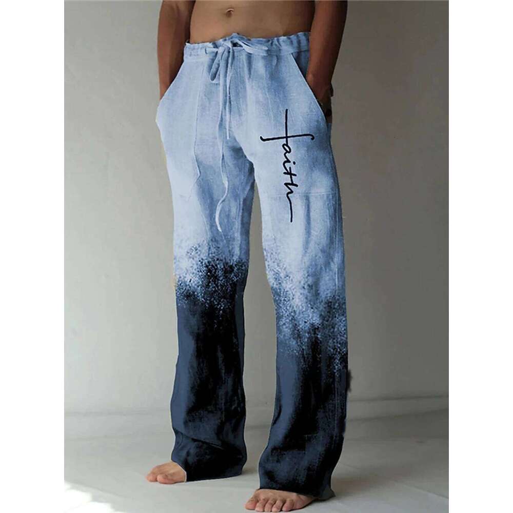Men's Summer Beach Drawstring Elastic Waist 3D Print Graphic Prints Cross Comfort Casual Daily Streetwear Pants 8XL