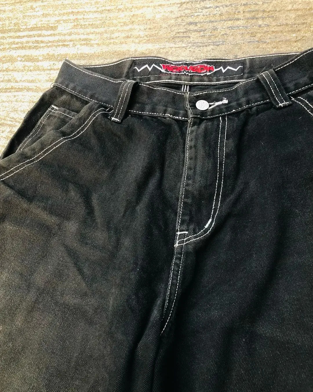 Harajuku Y2k Wexwear Jeans Embroidery Gym Shorts Men Skateboarding Denim Shorts Baggy Letter Graphic Streetwear 260208