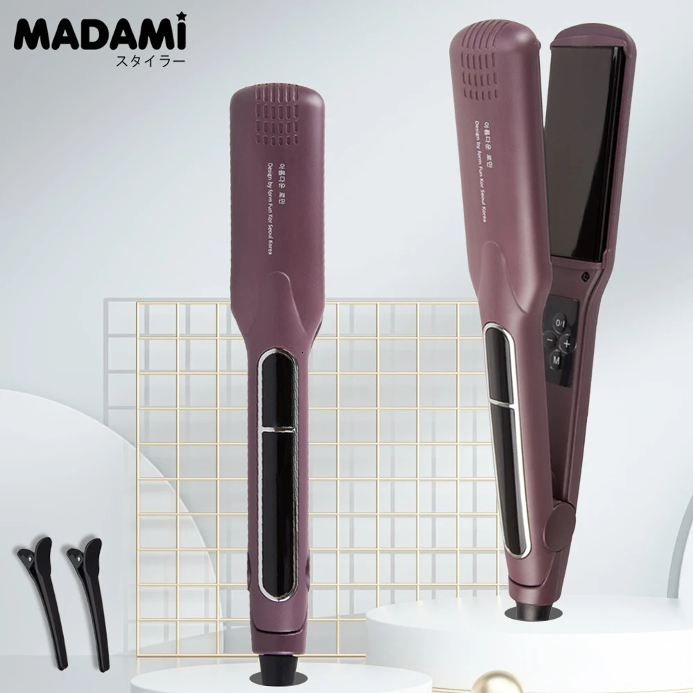 Professional Hair Straightener Curler Wide Plate Ceramic Hair Flat Irons Keratin Treatment 230 MCH Fast Heating Salon Styler 260126