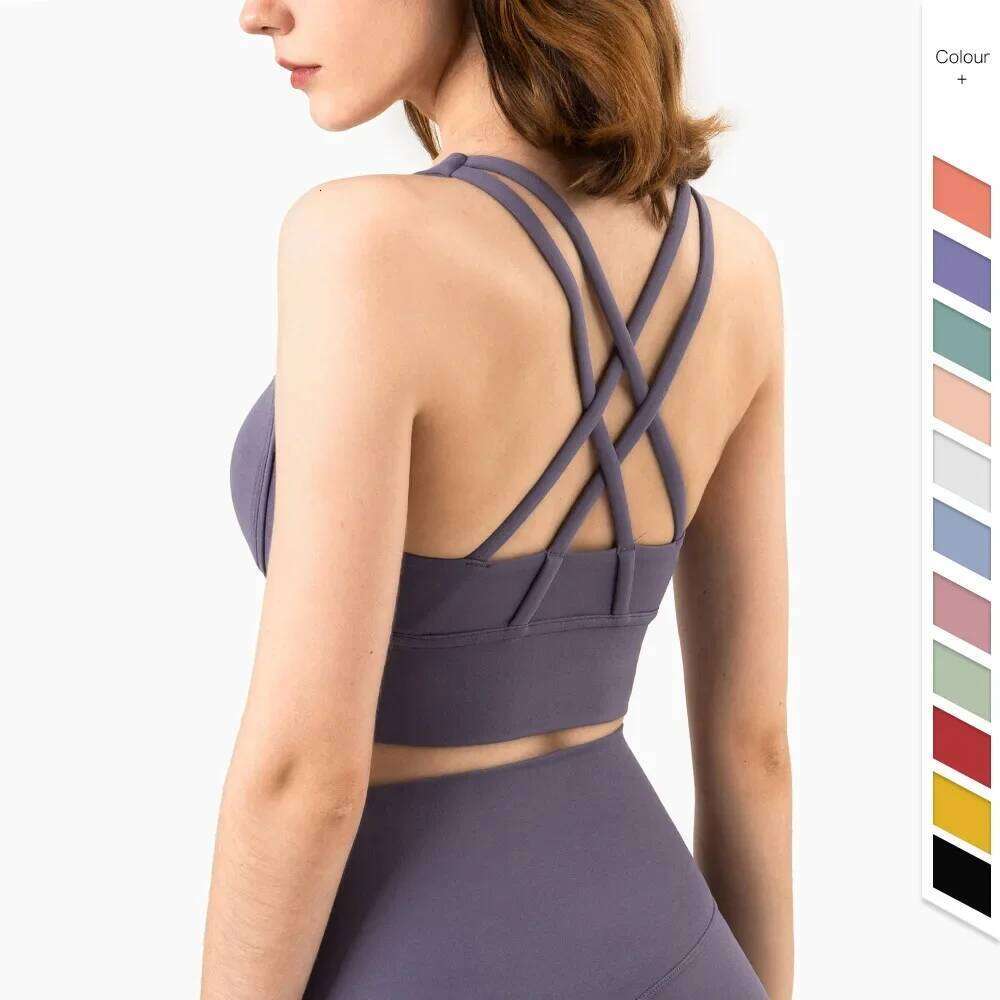 Summer Fashion Cross Sport Bras Fitness Tank Breathable Yoga Tops Bra Crop Top Gym Wear Women 26Y0209