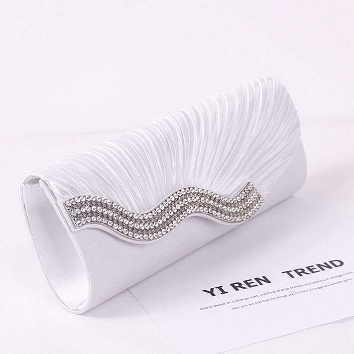 European And American Trendy Fashion Pleated Rhinestone Party Women S Crossbody Shoulder Clutch Evening Bag For Women