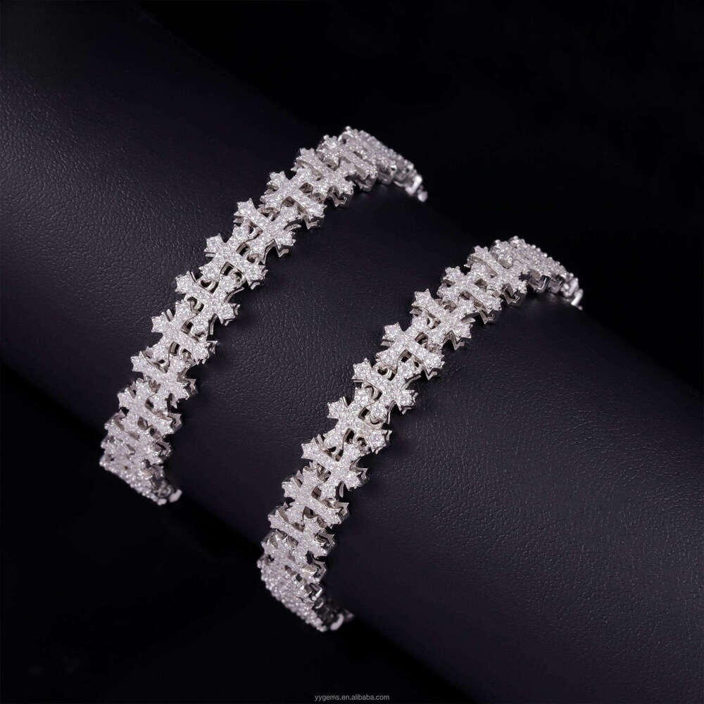 Moissanite Cross Bracelet Sterling Silver Minimalist Jewelry Versatile Bracelet Jewelry