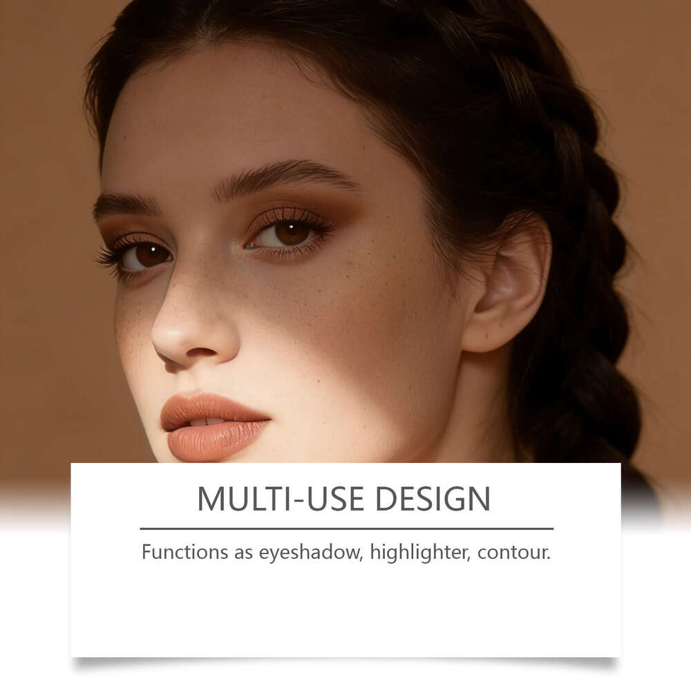 zephoco Shiny Cream Dark Brown Natural Color Glossy Easy to Apply Daily Eyeshadow Stick