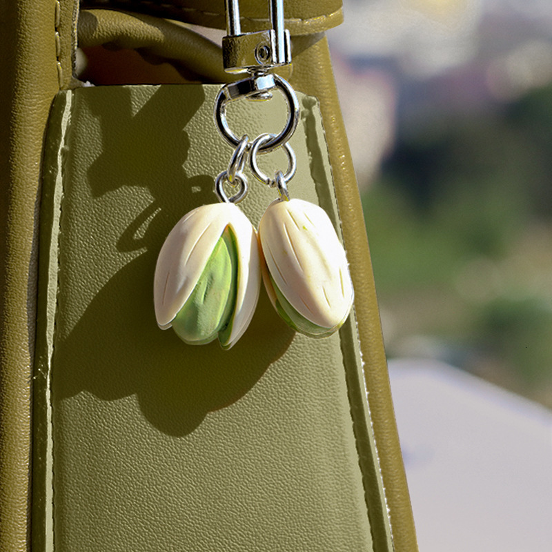 Pistachio Keychain Resin Imitation Bag Pendant Ins Creative Decoration Gift Key Ring Ornament Ins Style