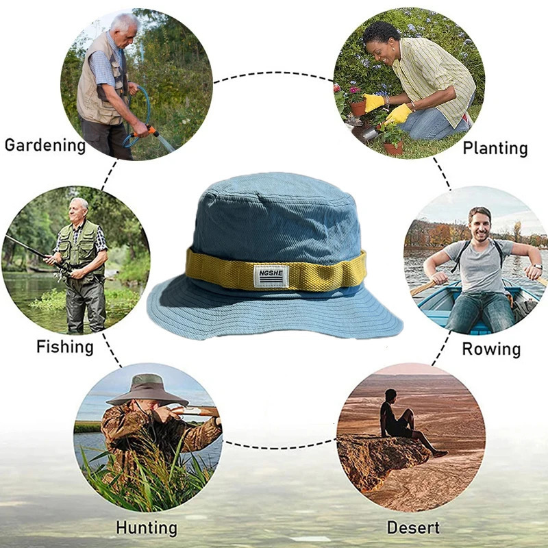 UV Protection Sun Hat for Outdoor Wide Brim Fishing Bucket Hat Men Women Summer Camping Beach Cap Sun hats for Women 260204