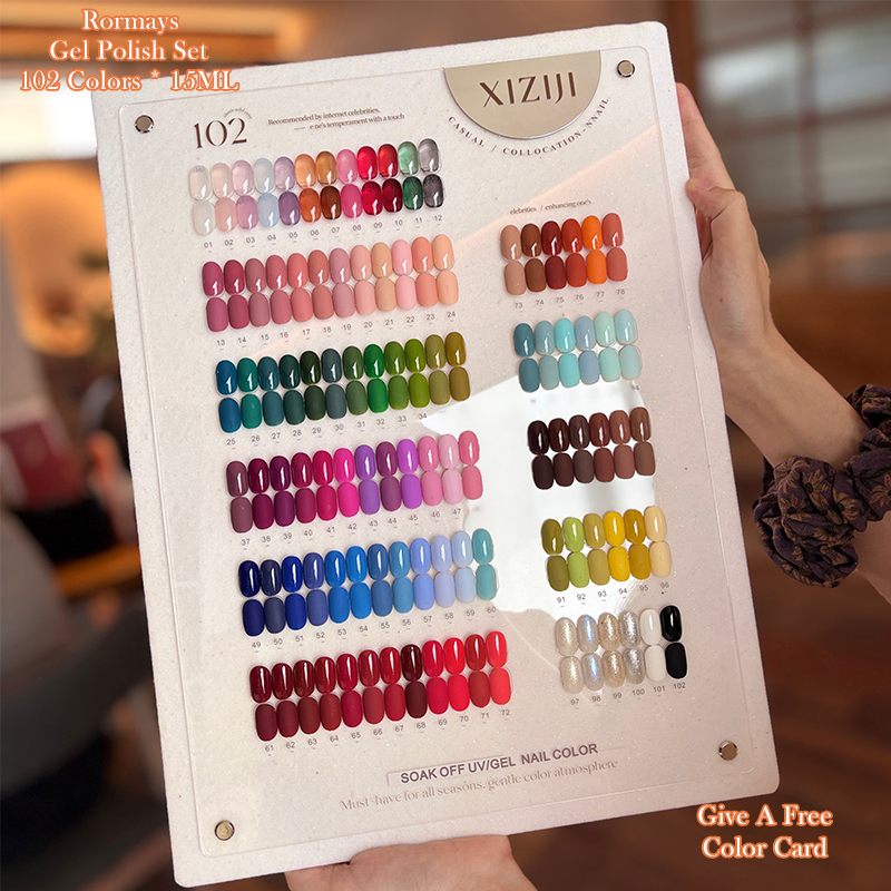 XIZIJI 102 Colors Gel Nail Polish Set Soak Off UV/LED Cured Long Lasting Salon Quality Nail Art DIY Manicure Kit For Home & Professional Salon