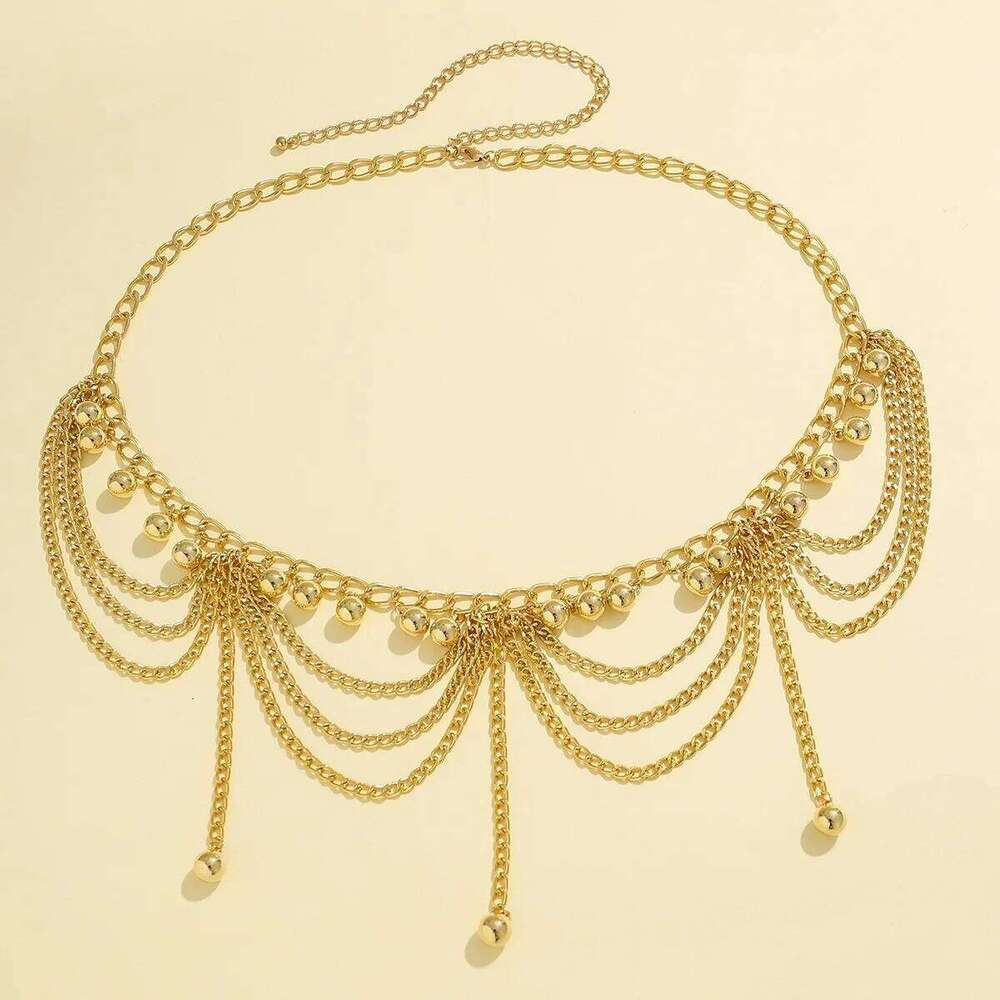 European American Retro Metal Heart Pendant Tassel Waist Women Sexy Fashion Body Chain Gothic Jewelry Accessory X260209