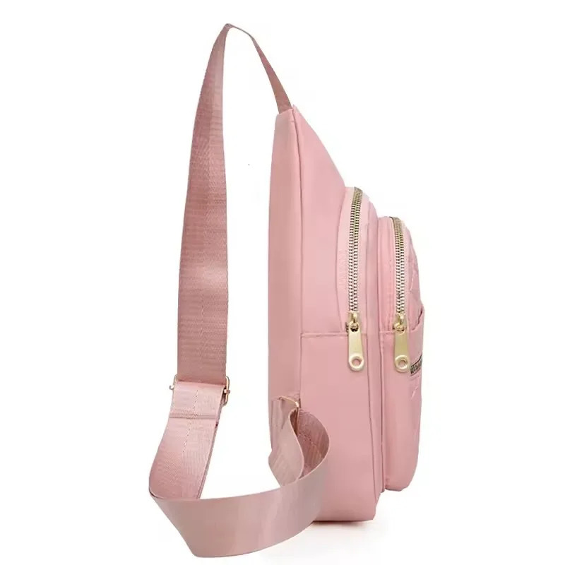Minimalist LargeCapacity Womens Chest Bag MultiLayer Embroidered Front Backpack Casual Outdoor Crossbody for Girls 260208