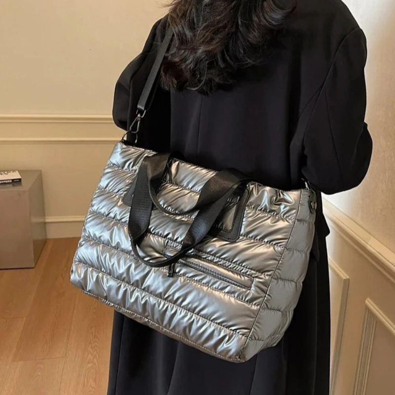 Large Capaci Casual Sle Womens down Cotton Jaet Bag Autumn Winter Versatile 2026 Crossbody Bag Tote Bag Handbags260128