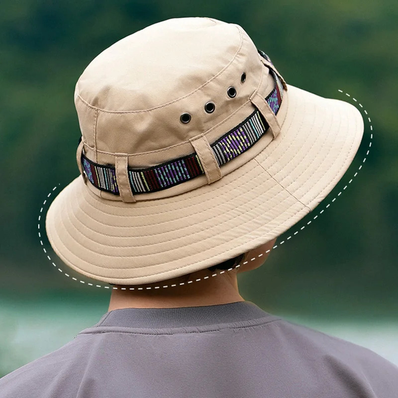 Quick-Dry Breathable Sun Hats with UPF Protection - Adjustable Drawstring Bucket Hat for Outdoor Adventures - Ideal for Hiking 260204