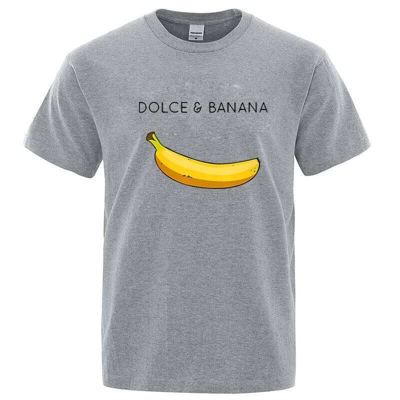 Summer Men's High Quality 100%Cotton Funny Banana Printing Loose O-neck Men Short Sleeve Casual For Male T-shirt Top Tee X260209