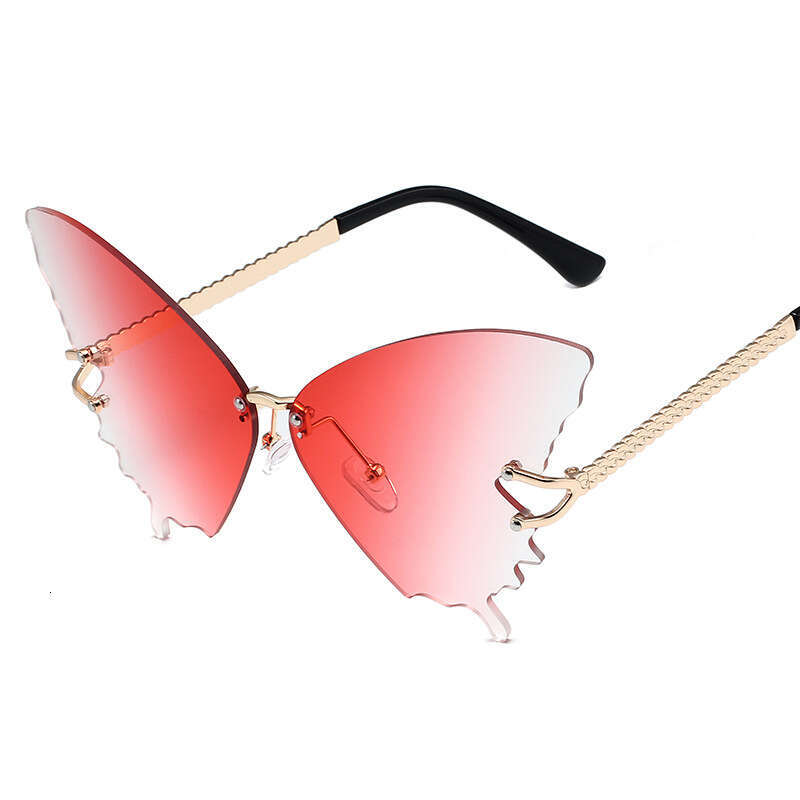Sunglasses Frameless Butterfly Shape Gradient Multicolor Stylish Eyewear UV Protection Perfect as Party & Vacation Photo Props