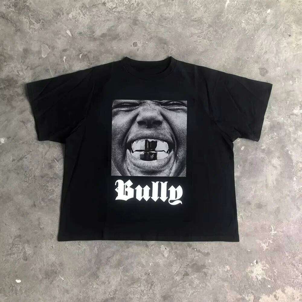 Frog Drift BULLY Meme T-Shirt Streetwear Tee Casual Top Cotton Men Clothes Retro Hip Hop Rap Style Short Sleeve TEE X260209