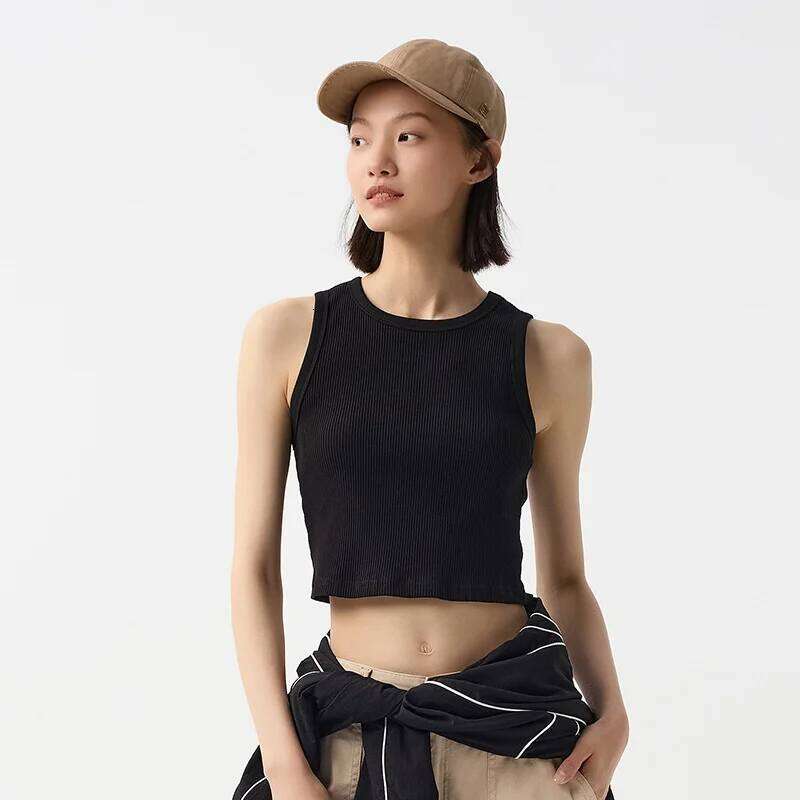 Semir Vest Women Short Style Skinny Round-neck Simple 2024 Spring New Solid Color Top Versatile 26Y0209