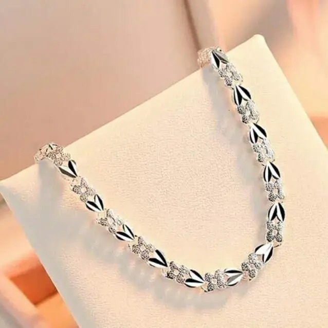 Fine Heart Bracelets 925 Sterling Silver Chain Cuff for Women Men Adjustable High Quality Fashion Party Jewelry Gifts 260128