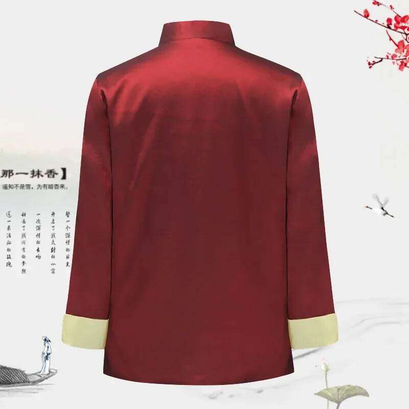 Mardi Hefxessdr Traditional Chinese Style Men Kung Fu T Shirts Tops Embroidery Dragon Hanfu Blouse Tang Suit Jackets Cheongsam