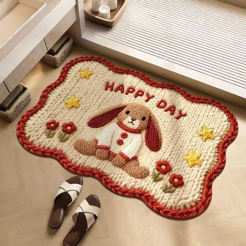 Cute Style Bathroom Salim Floor Mat Home Toilet Water Absorption Quick-Dry Carpet Bathroom Entrance Water Absorption Non-Slip Mat S260207
