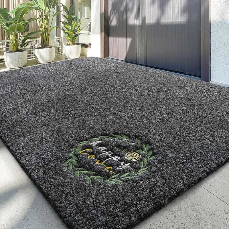 PVC Door Mat Non Slip Entrance Rug Waterproof Heavy Duty Indoor Outdoor Quick Dry Easy Clean Dirt Trapper Floor Mat S260207