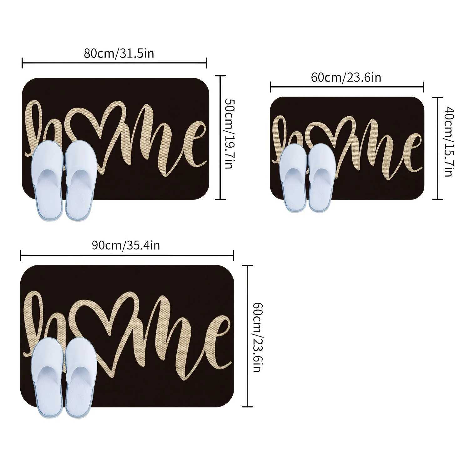 Washable Doormat Machine washable welcome doormat with home design pattern-suitable for bathroom living room bedroom kitchen S260207