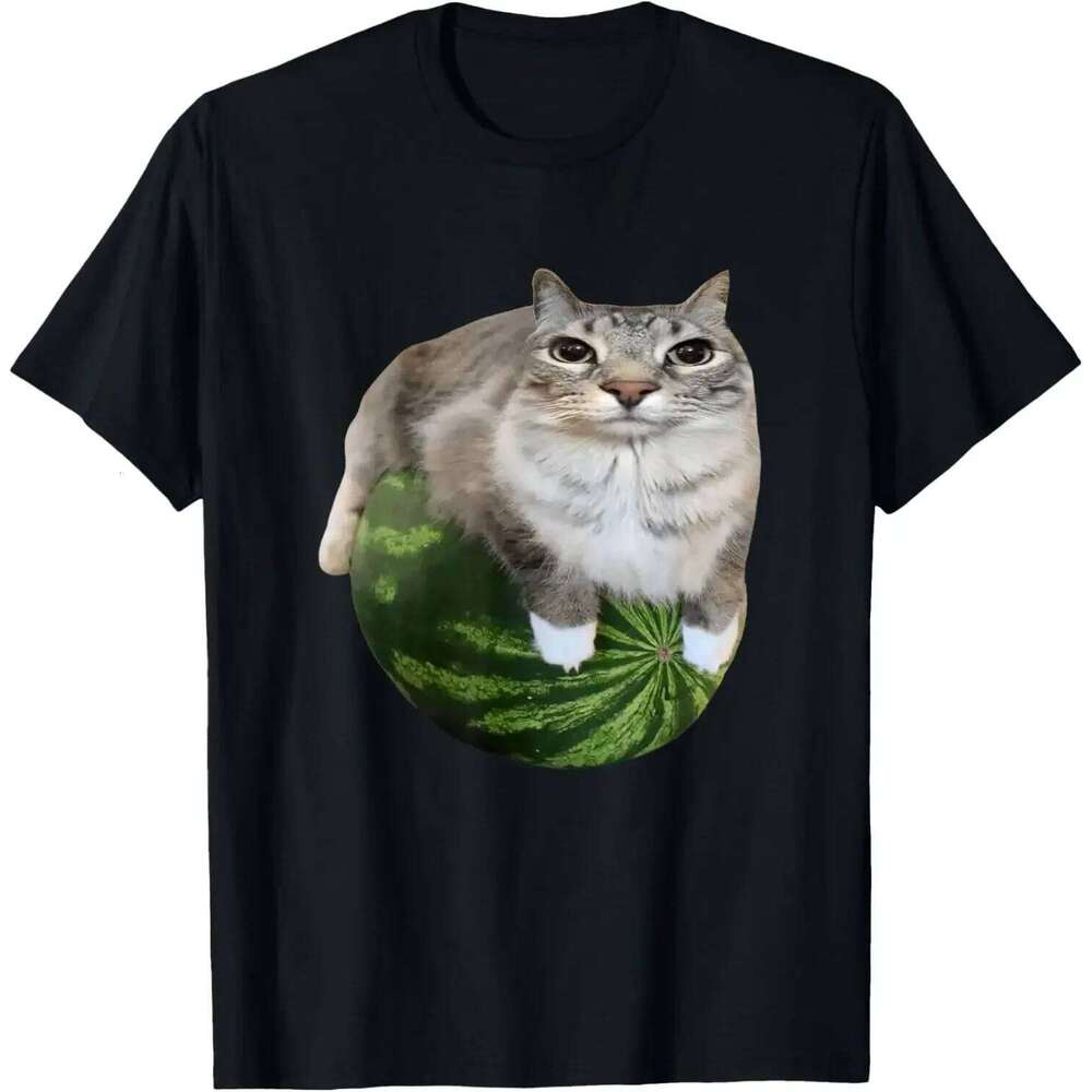 Silly Cat Meme T-Shirt Hilarious Watermelon Print Shirt Is A Stylish Unisex Top for Both Men and Women X260209